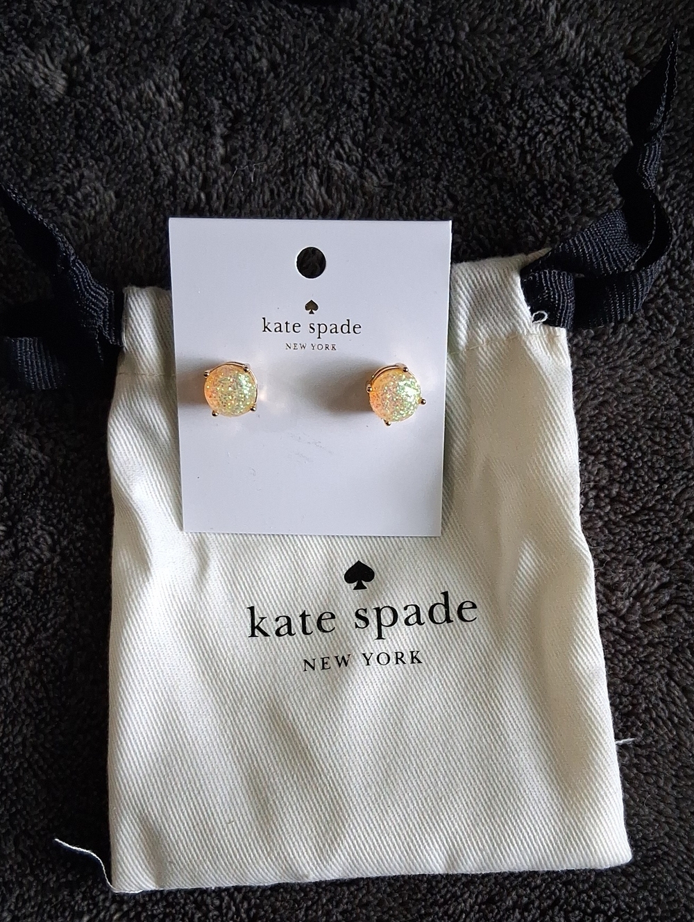 kate spade Gold Iridescent Opal Stud Earrings